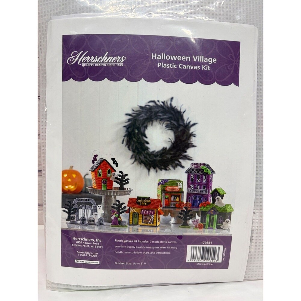 Herrschners Halloween Village Plastic Canvas Kit